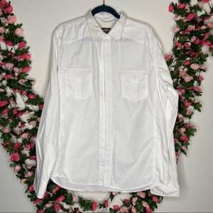 Halifax Mens White Button Up Shirt XL